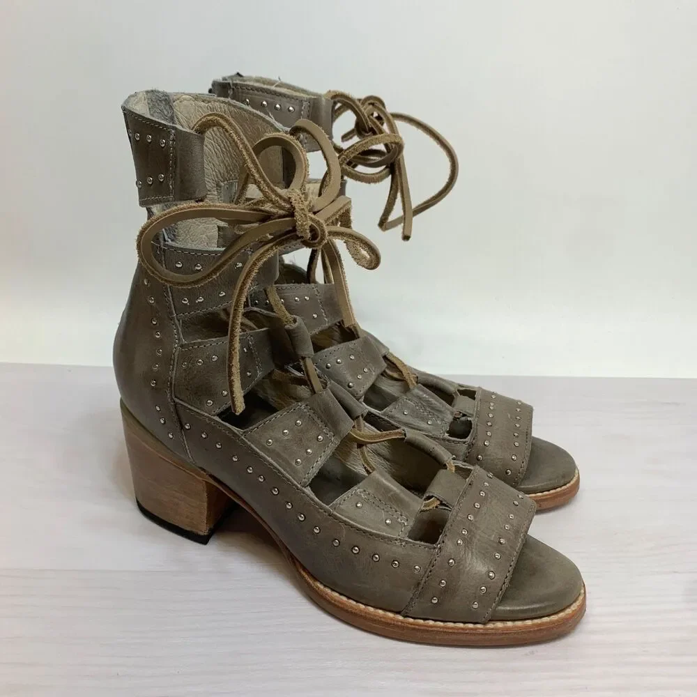 Freebird By Steven Hazel Ice Sandals Size 8 Leather Strappy Heels Sandals